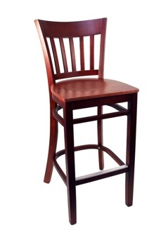 EC12 Mahogany Vertical Wood Ladder Back Stool