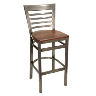 Industrial Finish Clear Coat EC18 Ladder Back Metal Stool