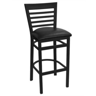 Black w/Pad EC19 Ladder Back Metal Stool