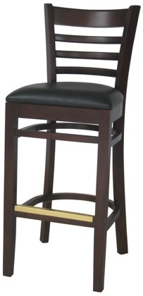 EC3 Walnut Horizontal Wood Ladder Back Stool
