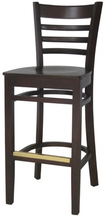 EC4 Walnut Horizontal Wood Ladder Back Stool