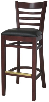 EC7 Mahogany Horizontal Wood Ladder Back Stool