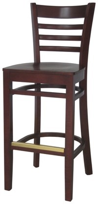 EC8 Mahogany Horizontal Wood Ladder Back Stool