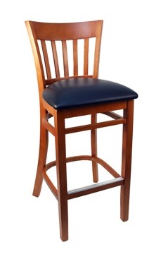 EC9 Cherry Vertical Wood Ladder Back Stool