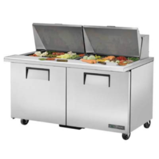 MEGA TOP SANDWICH / SALAD PREPARATION REFRIGERATOR True Mfg. ‐ General Foodservice Model No. TSSU‐60‐24M‐B‐ST‐HC