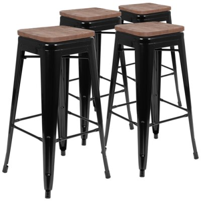 BAR STOOL Flash Furniture Model No. 4‐ET‐31320W‐30‐BK‐R‐GG