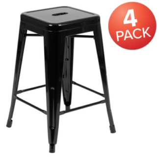 BAR STOOL Flash Furniture Model No. 4‐ET‐31320‐24‐BK‐R‐GG
