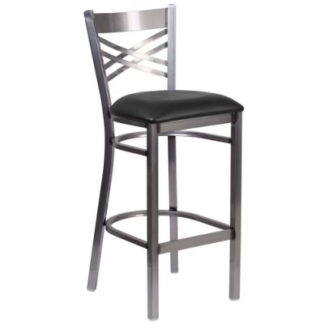 BAR STOOL Flash Furniture Model No. XU‐6F8B‐CLR‐BAR‐BLKV‐GG