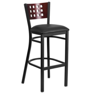 BAR STOOL Flash Furniture Model No. XU‐DG‐60118‐MAH‐BAR‐BLKV‐GG