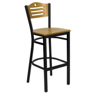 BAR STOOL Flash Furniture Model No. XU‐DG‐6H3B‐SLAT‐BAR‐NATW‐GG